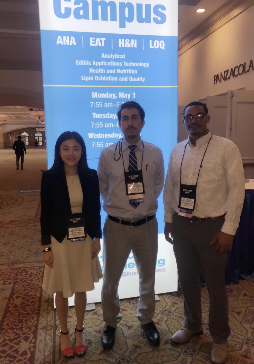 Jessica, Dr. Ciftci and Henok (L to R) at the 108th AOCS Annual Meeting and Expo in Orlando, FL.