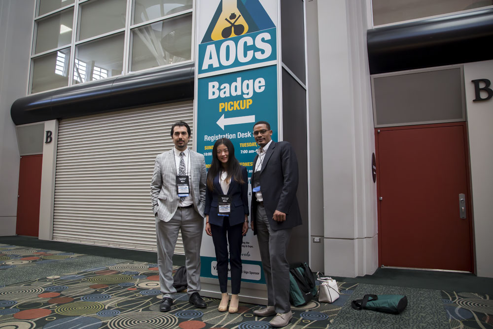 Dr. Ciftci, Jessica, and Henok (L to R) attending the 107th AOCS Annual Meeting and Expo in Salt Lake City, UT.
