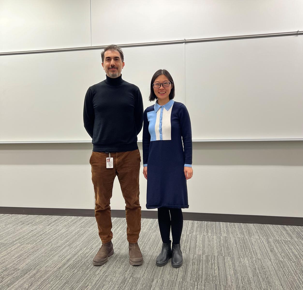 Dr. Ciftci and Lingyi after Lingyi's Ph.D. defense