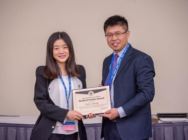 Jessica while receiving the best poster award in Industrial Oil Products Division at the 2019 AOCS Annual Meeting and Expo in St. Louis, MO.