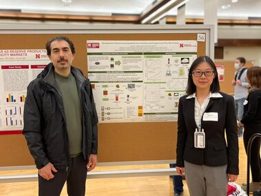 Lingyi and Dr. Ciftci with her poster at 2022 UNL Research Days