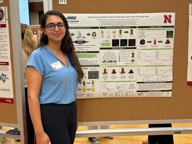 Angelina presenting her poster at UNL Student Research Days.