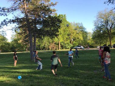 Ciftci Lab at a picnic in the Pioneers Park.